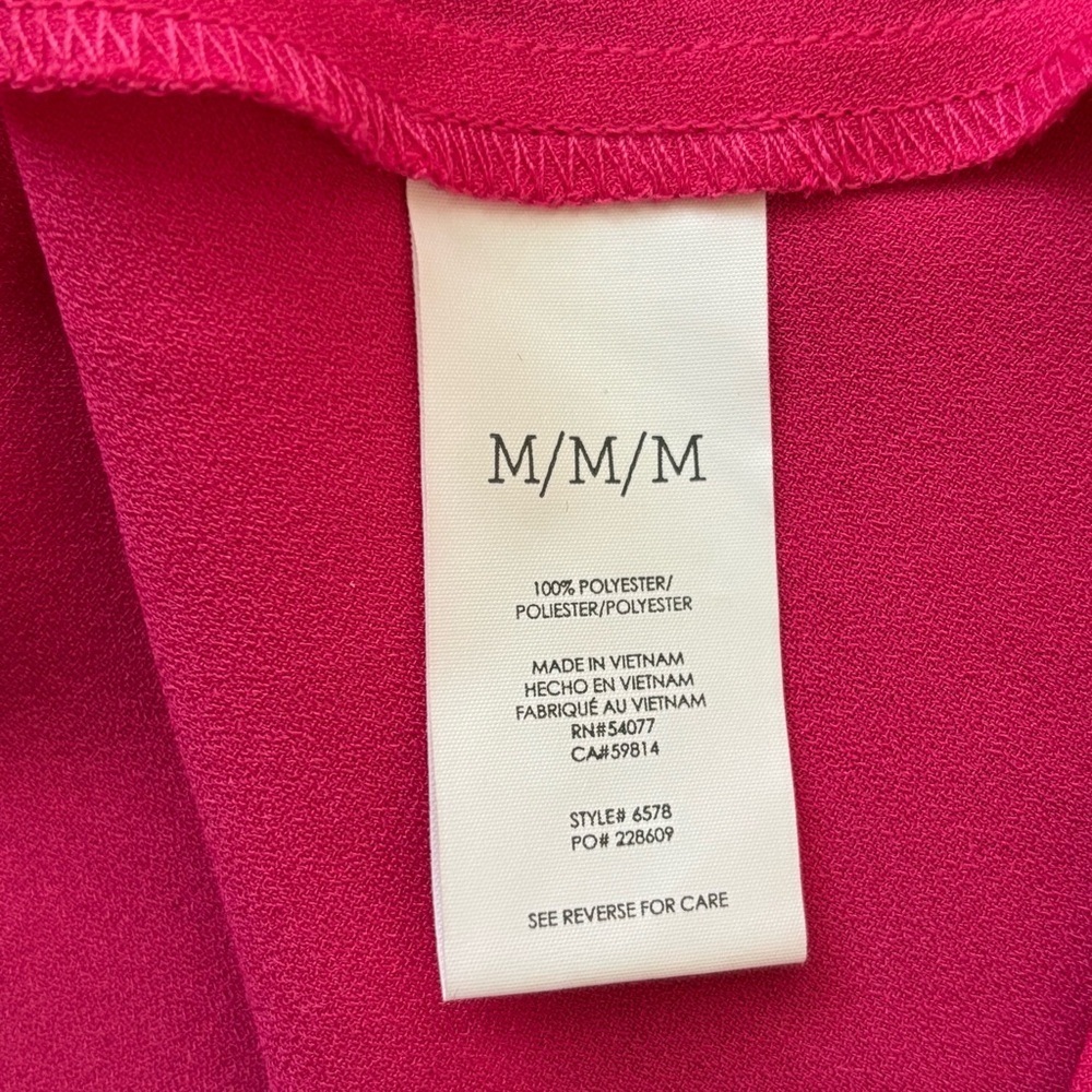 CAbi Delight Flowy Dress Vibrant Fuchsia Women’s Medium NWT - Picture 12 of 14